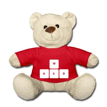 WSAD Gamer Gaming Clavier Gambler Chemise - Nounours - rouge - Devant