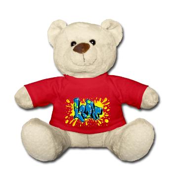 Leon graffiti splash name printable on everything - Teddy Bear - red - Front