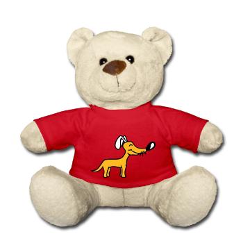 Dog Big Nose Cute Happy Pet Funny Cool - Teddy Bear - red - Front