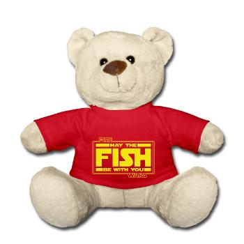 May the Fish be with YOU! (gelb/gelb) - Teddy - Rot - Vorne