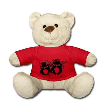 2 Pingouins Ange Diable Mal Bon Ciel Enfer Cool - Nounours - rouge - Devant