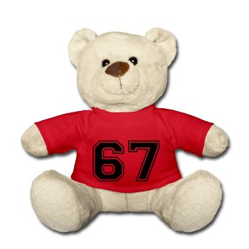 67 - Teddy Bear - red - Front