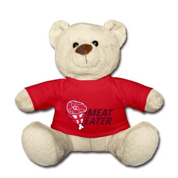 meat eater meat haxe eisbein thighs eat gri - Teddy Bear - red - Front