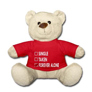 SINGLE FOREVER ALONE - Nounours - rouge - Devant