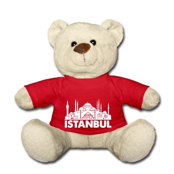 Istanbul Skyline Turkey - Teddy Bear - red - Front