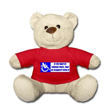 Si vous voulez ma place de parking, prenez mon handicap ! - Nounours - rouge - Devant