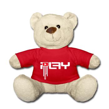 Party Play Schalter An Symbol Anschalten Graffiti - Teddy - Rot - Vorne