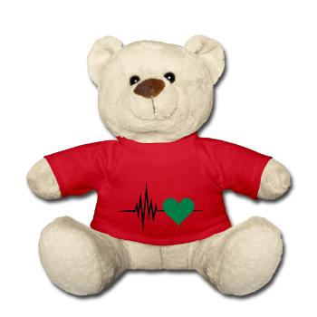 Pulse, frequency, heartbeat, vegan heart rate - Teddy Bear - red - Front