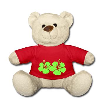Hibiscus Flower - Teddy Bear - red - Front