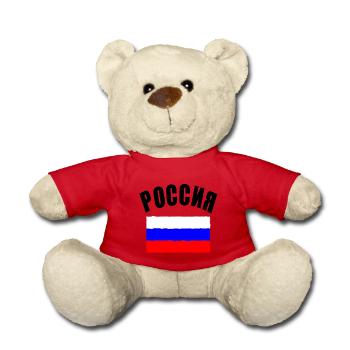 Russie T-shirt de football Russie drapeau - Nounours - rouge - Devant
