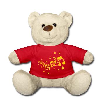 Viele Musik Noten Symbole Melodie Musiknoten Audio - Teddy - Rot - Vorne
