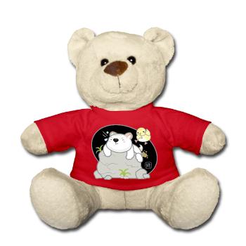 Dog Korean - Japanese Style 08 - Teddy Bear - red - Front