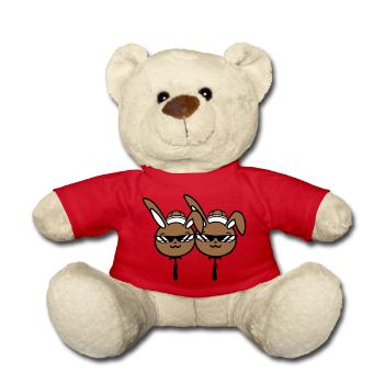 2 Sunglasses Bunnies Friends Team Crew Pair Two - Teddy Bear - red - Front