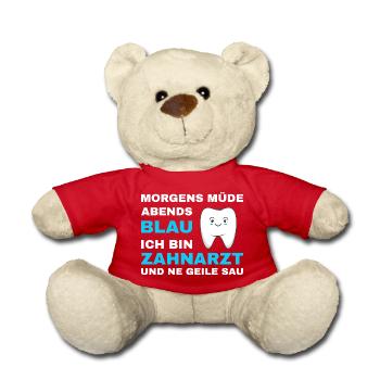 Zahnarzt Zahnhygieniker Zahnarztpraxis stomatologe - Teddy - Rot - Vorne