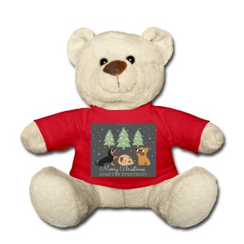 Frohe Weihnachten Hunde für alle - Teddy - Rot - Vorne