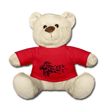 Crinière de lion à feuilles de couleur cadeau personnalisable ! - Nounours - rouge - Devant