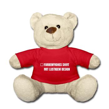 Farbenfrohes Shirt mit lustigem Design - Teddy - Rot - Vorne