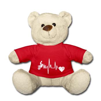 Motorcycle Motorcyclist Motorcross Motorcycle Fan - Teddy Bear - red - Front