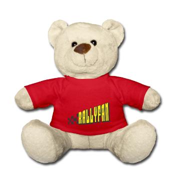 Rallyfan yellow black - Teddy Bear - red - Front