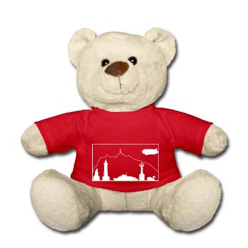Bodensee & Pfänder | Silhouette filled | Weiß - Teddy - Rot - Vorne