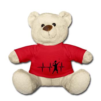 MY HEART BEATS FOR TENNIS! - Teddy Bear - red - Front