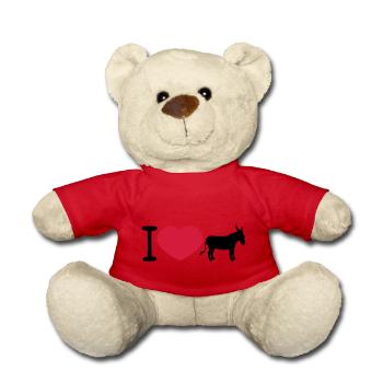j'aime l'amour coeur âne cheval poney petit packelsel l - Nounours - rouge - Devant