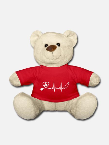 Krankenschwester - Krankenschwester - Herzschlag - Teddy - Rot