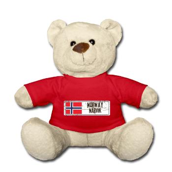Narvik Norway Flag - Teddy Bear - red - Front