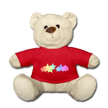 bunte Sterne - Teddy - Rot - Vorne