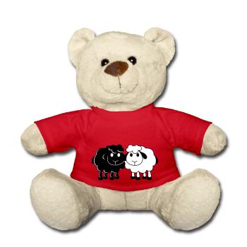 Two Sheep Friends Couple 2 Team Crew Small Baby - Teddy Bear - red - Front