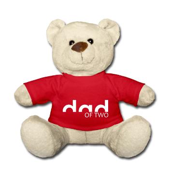 DAD of two - PAPA - Teddy Bear - red - Front