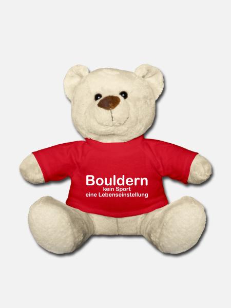 Bouldering T-Shirt – Lifestyle instead of Sport - Teddy Bear - red
