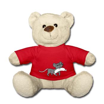 Souris grosse saucisse manger faim saucisse grillades - Nounours - rouge - Devant