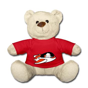 Duck Spaceship Pilot Space Science Fiction Cool - Teddy Bear - red - Front