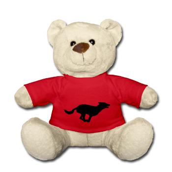 Hund Shilouette run - Teddy - Rot - Vorne