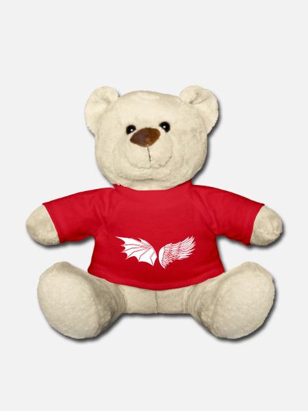 Engel und Teufel Flügel Motiv - Teddy - Rot