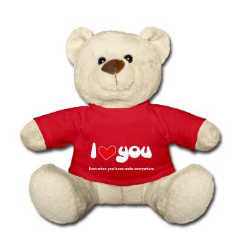 Je t’aime - Citations amusantes Couples NOUVEAU 14 - Nounours - rouge - Devant