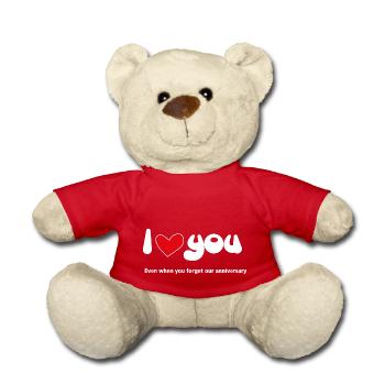 Je t’aime - Citations drôles Couples NOUVEAU 17 - Nounours - rouge - Devant
