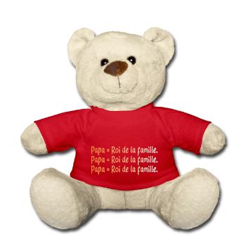papa père papou humour blague cadeau - Nounours - rouge - Devant