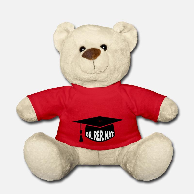 Doktor - Doktorhut - Studium - Geschenk - Dr. rer. - Teddy - Rot