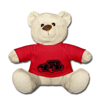 1 colors - Hot Rod Oldtimer Custom Cars Automobil - Teddy - Rot - Vorne