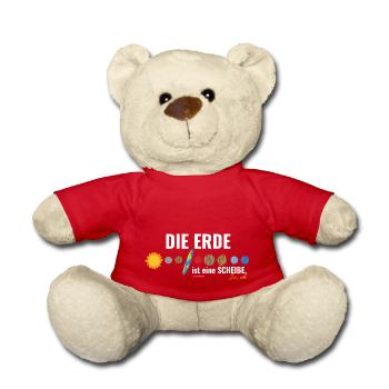 Mimikama Die Erde ist eine Scheibe. - Teddy - Rot - Vorne