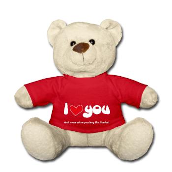 Je t’aime - Citations drôles Couples NOUVEAU 05 - Nounours - rouge - Devant