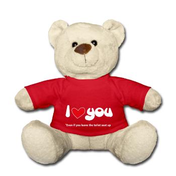 Je t’aime - Citations drôles Couples NOUVEAU 08 - Nounours - rouge - Devant