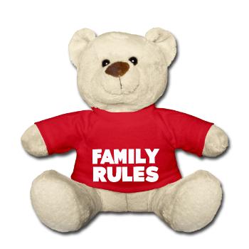 Regeln für die Familie - Teddy - Rot - Vorne