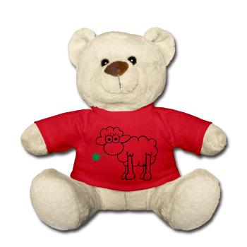 Sheep with clover - Teddy Bear - red - Front