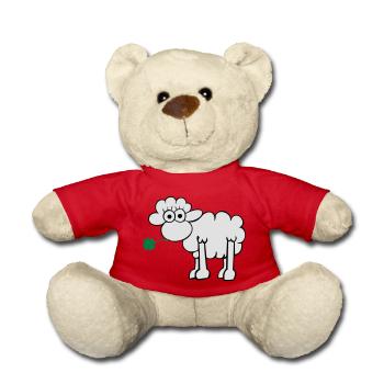 Sheep with clover - Teddy Bear - red - Front