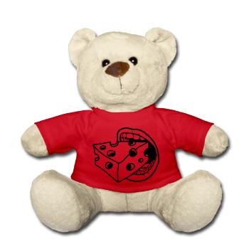 mouth bite eat mouth kaese loecher gauda co - Teddy Bear - red - Front