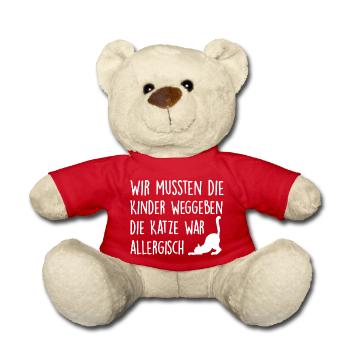 Innere Katze lustiger Spruch Kinder abgeben - Teddy - Rot - Vorne