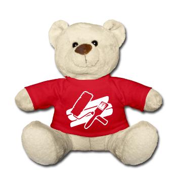 Maler Rolle Pinsel Malermeister Handwerker - Teddy - Rot - Vorne